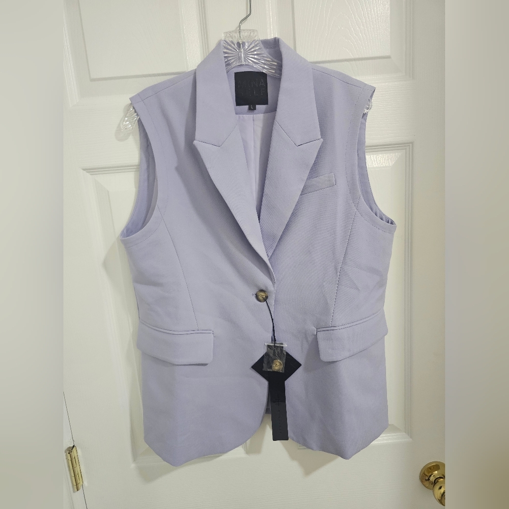 Mina Self Light Purple Sleeveless Blazer